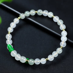 Unisex Natural Stone Bead Bracelet - White & Green Harmony for Mindful Living & Daily Energy