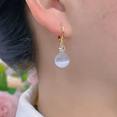 Bohemian Cat's Eye Drop Earrings - Summer Vibes & Harmony Energy