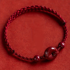 Handmade Lucky Protection Braided Bracelet - Red Bead Charm for Good Luck & Protection