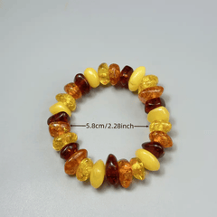 Bohemian Style Amber Bracelet for Grounding, Vitality, and Emotional Balance
