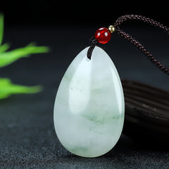 Natural Stone Water Drop Pendant Rope Necklace for Cleansing & Harmony