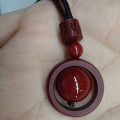 Cinnabar Pendant Chain - Boho Style Spiritual Charm for Prosperity & Good Fortune
