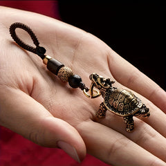 Vintage Bronze Turtle Keychain — Longevity, Protection & Stability Energy Charm