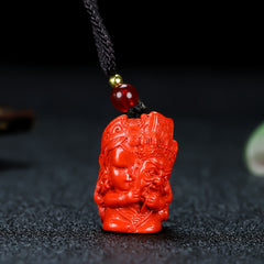 Men's Protective Cinnabar Pendant for Grounding, Spiritual Balance & Energy Clearing