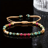 1pc Natural Stone Adjustable Bracelet - Energy Healing & Casual Elegance