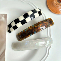 Vintage Checkered Hair Clip | Timeless Elegance & Energy Balance