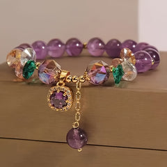Classic Amethyst Bead Bracelet — Spiritual Harmony & Prosperity Attracting Crystal Jewelry