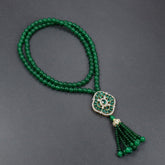 Elegant Faux Jade Flower Pendant Necklace for Harmony Grace and Abundance