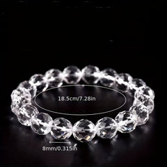 Elegant White Crystal Bead Bracelet - Pure & Cleansing Stone for Gifting and Home Decor