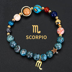 Cosmic Galaxy Eight Planets Zodiac Bracelet Astrological Energy Balance Daily Wear