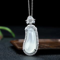 Elegant Chalcedony Charm Necklace for Men - Calming Energy & Stylish Accessory
