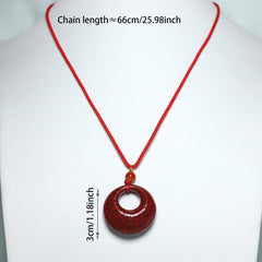 Red Sand Princess Knot Pendant Necklace - Unisex Beaded Charm for Good Luck & Professional Success