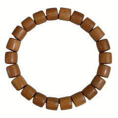 1pc Sandalwood Beaded Bracelet - Natural Wooden Beads for Spiritual Healing & Mindfulness