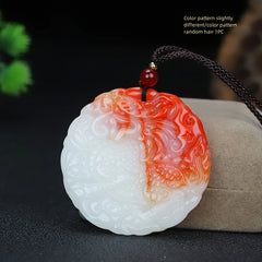 Dragon Phoenix Yin Yang Imitation Jade Pendant for Harmony, Prosperity & Spiritual Balance