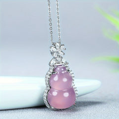 Elegant Purple Gourd Pendant for Luck & Spiritual Wisdom