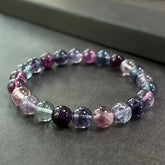 Natural Rainbow Fluorite Bracelet - Bohemian Spiritual Meditation Accessory for Clarity & Energy Protection