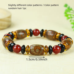 Vintage Mosaic Agate Pendant Necklace for Grounding, Protection, and Timeless Style for Men & Women