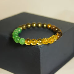 Handmade Wealth Bracelet with Tiger Eye & Citrine for Prosperity Energy - Artisan Jewelry Gift
