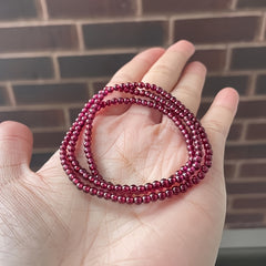 Elegant Natural Almandine Garnet Bracelet - Multi-Strand Design for January Birthstone Energy