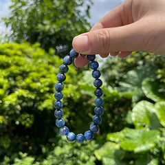 Infused Spiritual Calming Bracelet Natural Blue Beads Third Eye Chakra Inner Peace Bohemian Vintage Gift