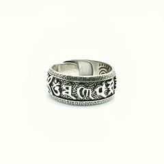 Ancient Sanskrit Mantra Silver Ring — Wealth Attraction, Spiritual Protection & Good Luck Amulet