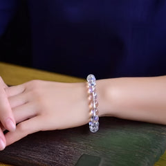 Elegant Moonstone Gradient Bracelet 8mm 12mm Beads Daily Wear Spiritual Energy