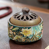 Elegant Ceramic Incense Burner - Enamel Floral Design for Home Decor & Creative Gift