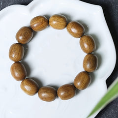 Green Sandalwood Bead Bracelet - Natural Energy & Eastern Charm for Men
