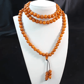 Warm Orange Natural Resin Necklace for Vitality, Elegance & Casual-Formal Versatility