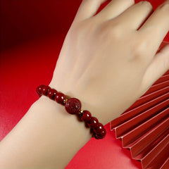 Dragon Cinnabar Bracelet - Unisex Couple Beaded Jewelry for Protection & Strength