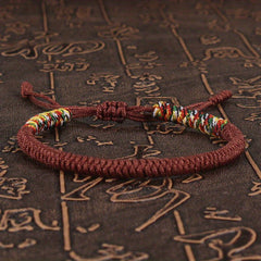 Handmade Tibetan Knot Rope Bracelet - Unisex Fashion for Spiritual Protection & Energy Balance