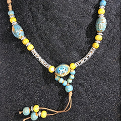 Dunhuang Style Ceramic Necklace — Ancient Chinese Energy Talisman for Harmony & Prosperity