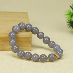 Gray Agate Beaded Bracelet for Calm, Grounding, and Emotional Balance