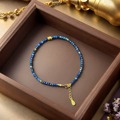 Elegant Bohemian Lapis Lazuli Bracelet - Spiritual Harmony & Prosperity Energy Boost