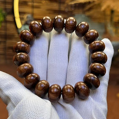 1pc Natural Ambergris Wood Bead Necklace - Spiritual Energy for Mindfulness & Healing