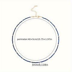 1pc Fashion Casual Women's Natural Faceted Turquoise French Bohemian Handmade Beaded Necklace - Confidence-Boosting Energy Gift