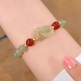 Elegant Green & White Beaded Bracelet - Harmony & Spiritual Energy