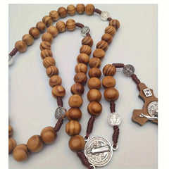 Retro Style Brown Wooden Bead Christian Prayer Bead - Elegant Wooden Cross Designed for Jesus Christ, Perfect Peace and Blessing Accessory with Durable Wooden Cross