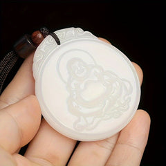 Golden Silk Laughing Buddha Pendant for Prosperity & Joy