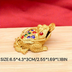 Golden Three-Legged Toad Figurine — Wealth Attraction, Prosperity & Protection Feng Shui Decor