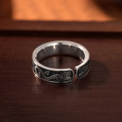 Adjustable Copper Dragon Ring — Hypoallergenic Vintage Unisex Design with Spiritual Symbolism