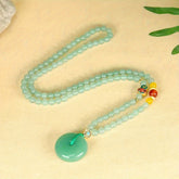 Elegant Natural Jade Necklace with Peace Buckle for Harmony, Prosperity & Good Fortune