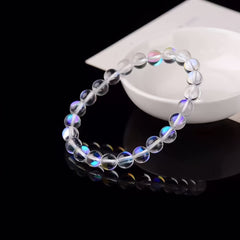 10mm Natural White Moonlight Stone Bracelet for Celestial Energy & Emotional Balance