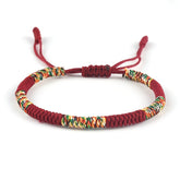 Multicolor Knitted Lucky Ethnic Style Colored Linked Woven String Thread Bracelet - Vibrant Energy & Harmonious Design for Daily Wear
