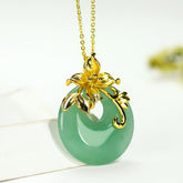 Vintage Boho Natural Stone Peace Buckle Pendant Necklace - Harmonious Energy for Daily Wear & Valentine's Day