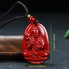 Protective Cinnabar Zodiac Pendant for Men & Women - Grounding, Luck & Spiritual Guardianship