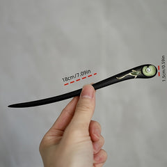 A Single Koi Hairpin Shaped Like a Lotus Leaf - Antique Hair Accessory for Everyday Use with Natural Energy Flow