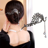 New Fashion Rhinestone Tassel Twist Clip Hairpin - Elegant Bohemian Accessory for Mind-Body-Spirit Balance