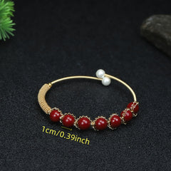Cinnabar Beads Bracelet, Imitation Rose Bracelet, For Men And Women
