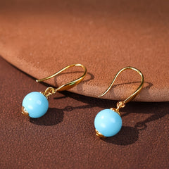 Tealight Blue Dangle Earrings - 8mm Magnesium Alloy for Energy Balance & Daily Elegance